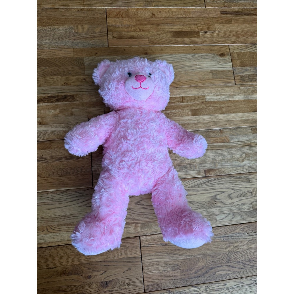 Build a Bear Workshop Pink Curly Fur Teddy Bear Plush Toy